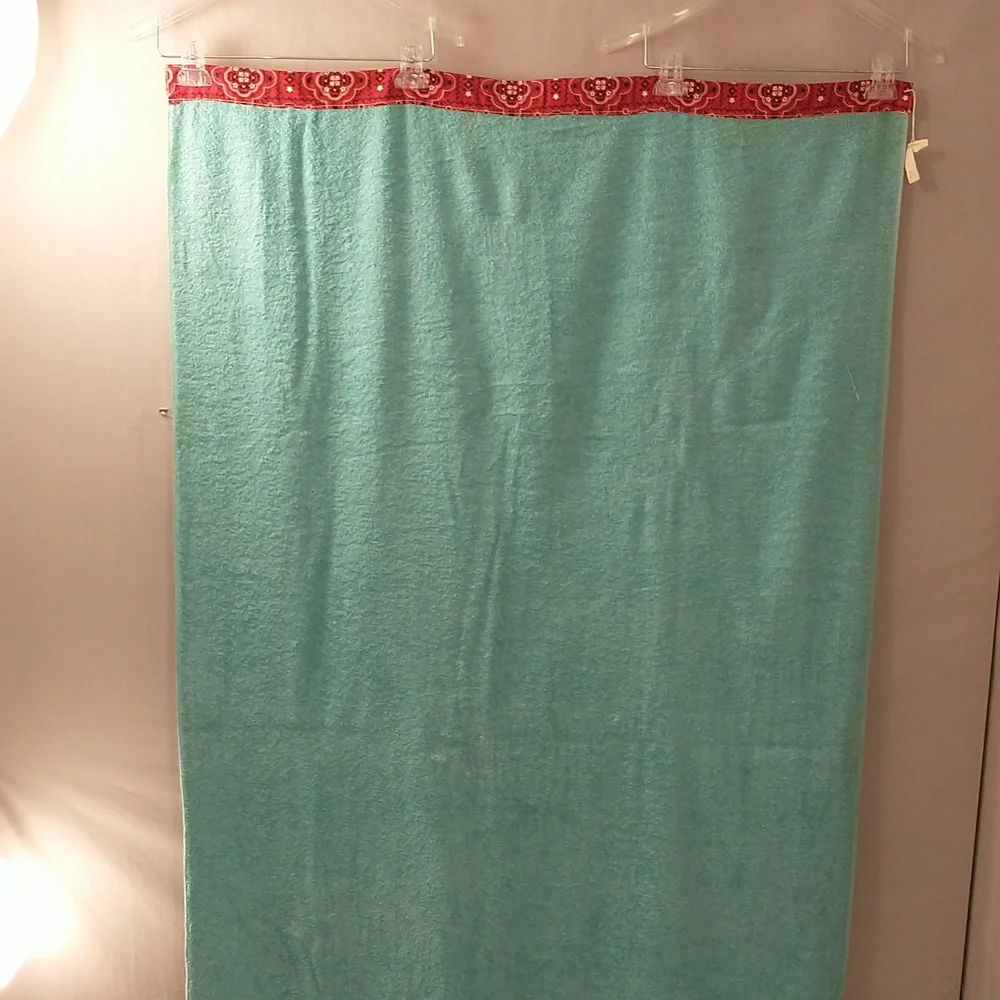 Wild 50s Beach Towel Calico Nymph On Aqua Terry Pockets 1 Zip w Tag Unused 66x36
